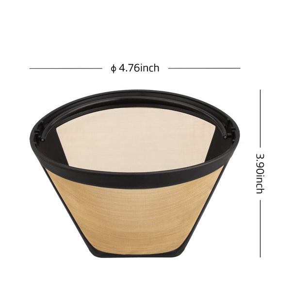 NRP Coffee Filter #4 Permanent Gold Tone Filter Universal for Cuisinart Coffeemakers , Braun , Krups , Oster & MORE Brands