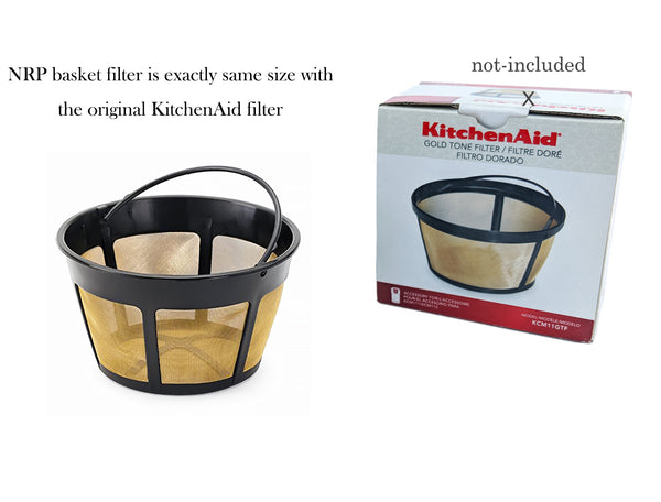 NRP (taller) 12-cup Screen Basket Permanent Coffee Filter Replacement for Drip Coffeemaker Compatible KitchenAid | Mr/coffee | Salton & MORE