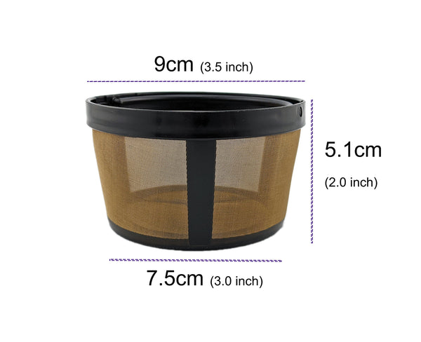 NRP 2-pack Basket Screen Bottom Gold-tone Permanent Coffee Filter Universal for 4-5 Cup Drip Coffeemakers