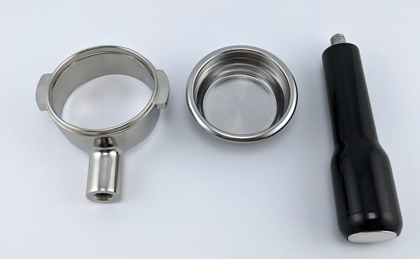NRP Black 58mm Bottomless Portafilter Universal for E61 Grouphead Espresso Machine | Single-wall 14-18g Filter Basket